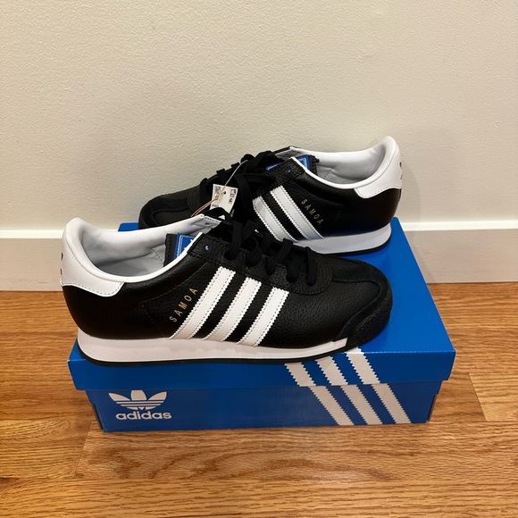 NIB Adidas Samoa Sneakers, Black/White, Men’s 7 - Picture 3 of 16